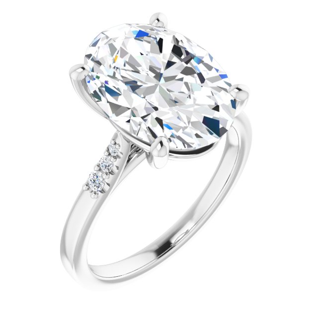 14K White Engagement Ring Mounting