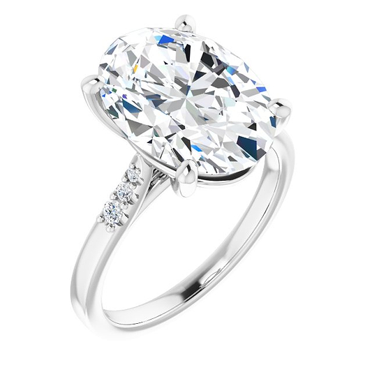 14K White Engagement Ring Mounting