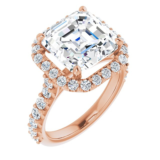 14K Rose Engagement Ring Mounting