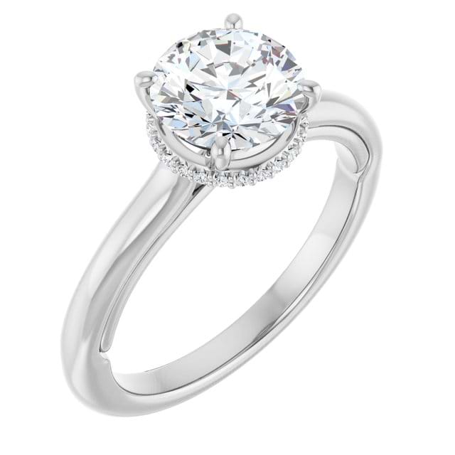 14K White Engagement Ring Mounting