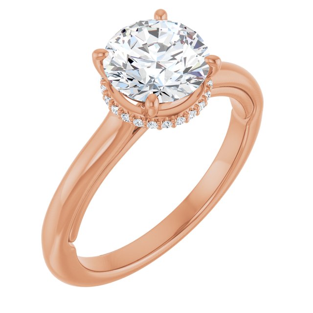 14K Rose Engagement Ring Mounting