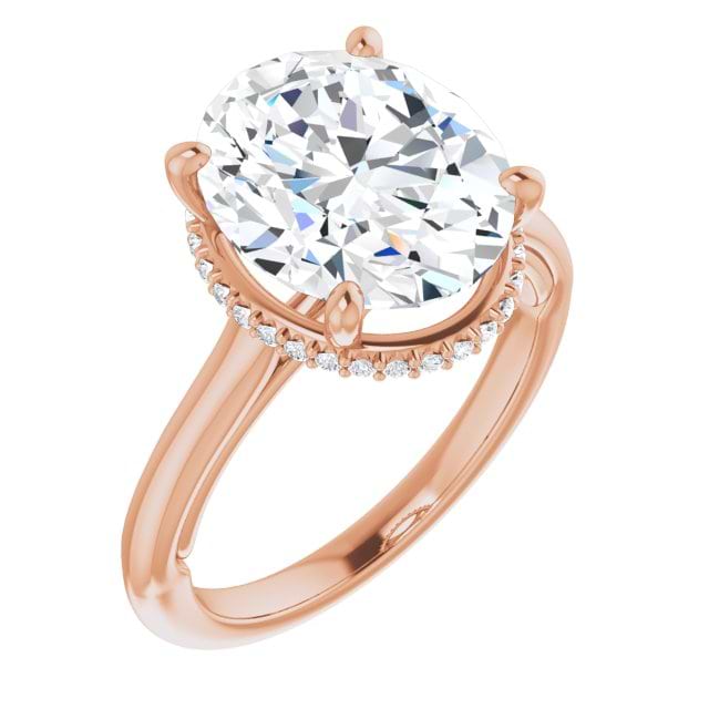 14K Rose Engagement Ring Mounting