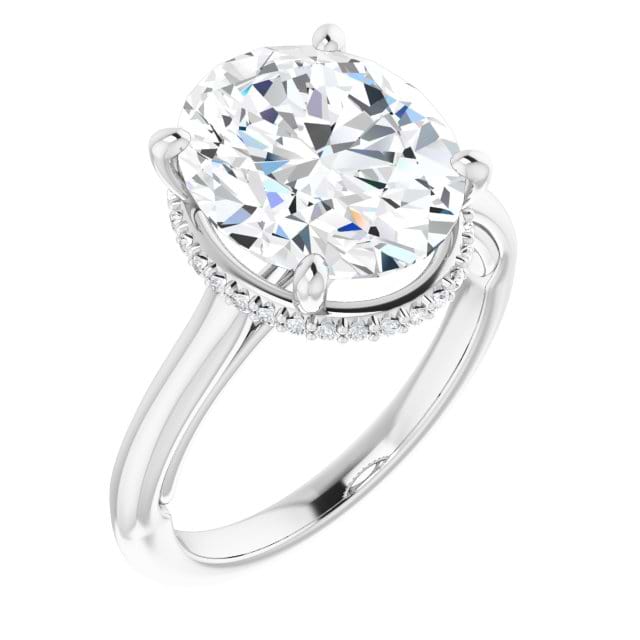 18K White Engagement Ring Mounting
