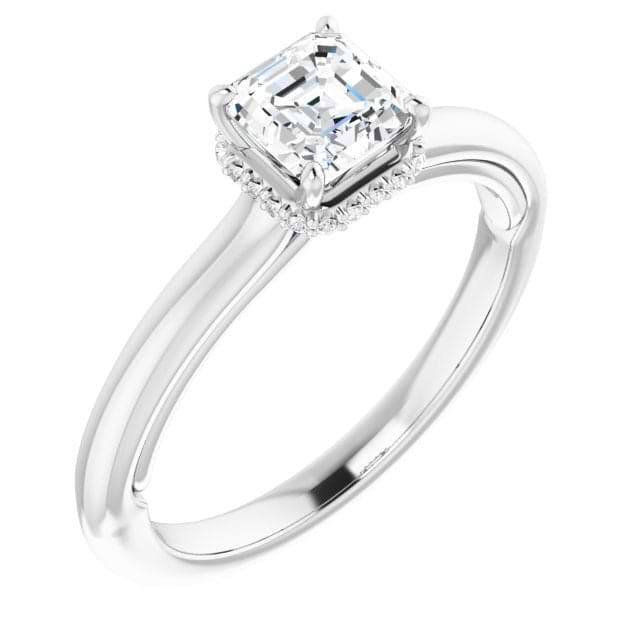 14K White Engagement Ring Mounting