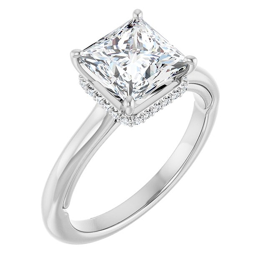 14K White Engagement Ring Mounting