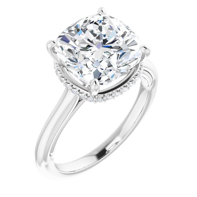 14K White Engagement Ring Mounting