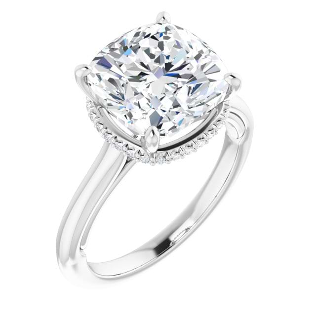 14K White Engagement Ring Mounting