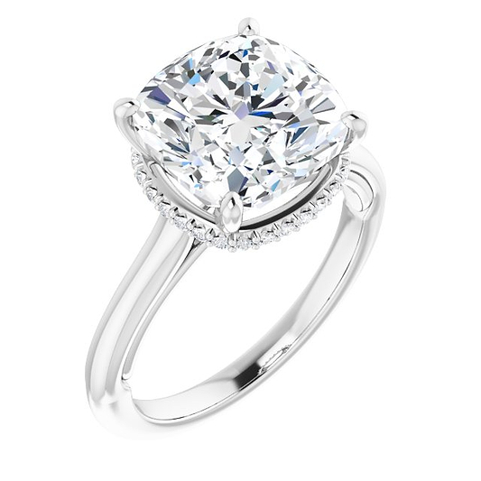 14K White Engagement Ring Mounting