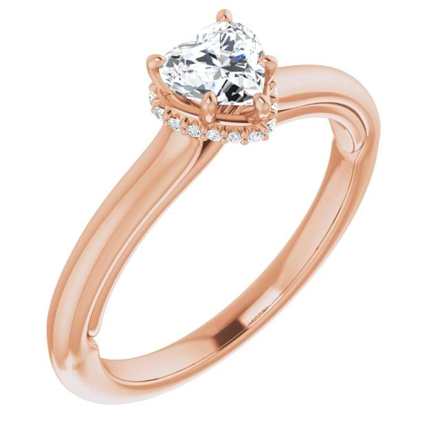 14K Rose Engagement Ring Mounting