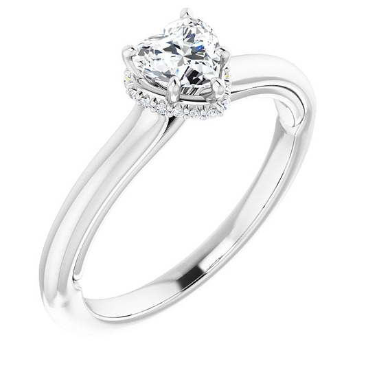 14K White Engagement Ring Mounting