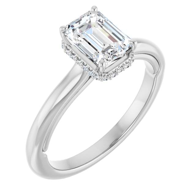 14K White Engagement Ring Mounting