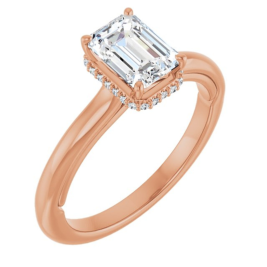 14K Rose Engagement Ring Mounting