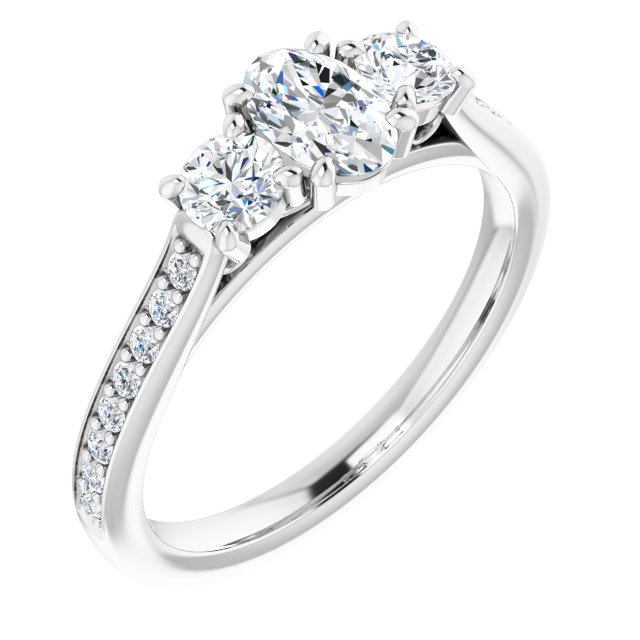 14K White Engagement Ring Mounting