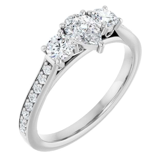 18K White Engagement Ring Mounting