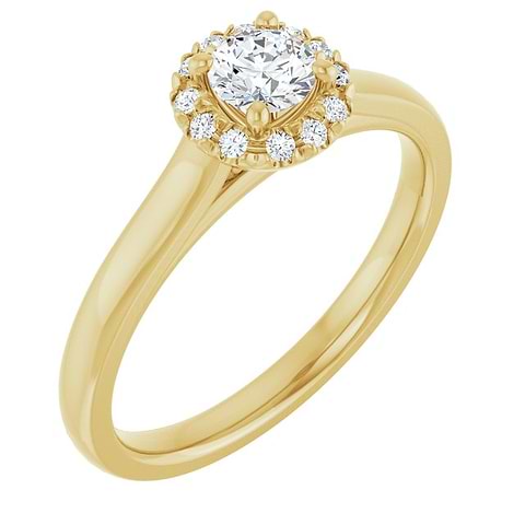 14K Yellow French-Set Engagement Ring Mounting