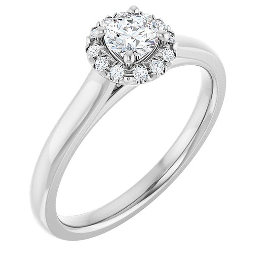 18K White French-Set Engagement Ring Mounting