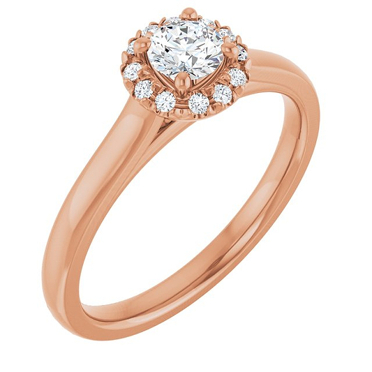 14K Rose French-Set Engagement Ring Mounting