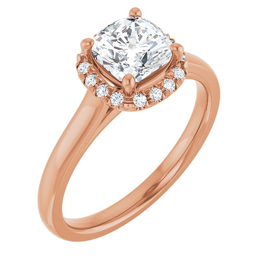 14K Rose French-Set Engagement Ring Mounting