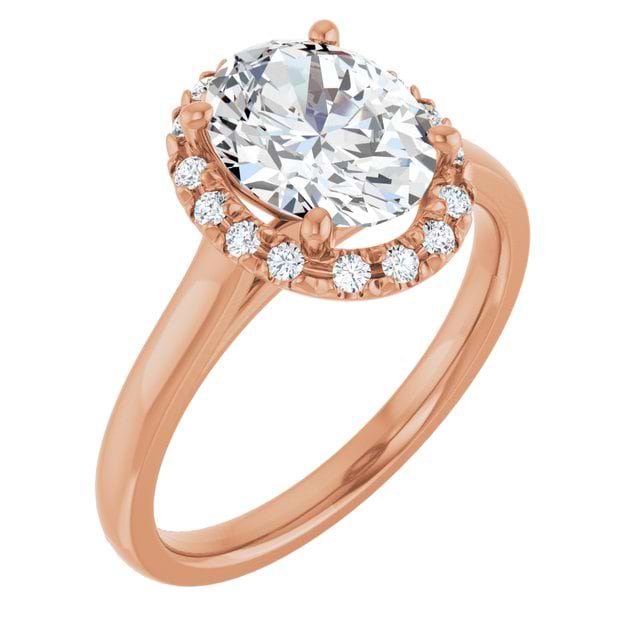 18K Rose French-Set Engagement Ring Mounting