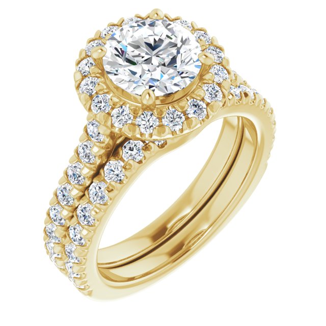14K Yellow French Set Engagement Ring Mounting