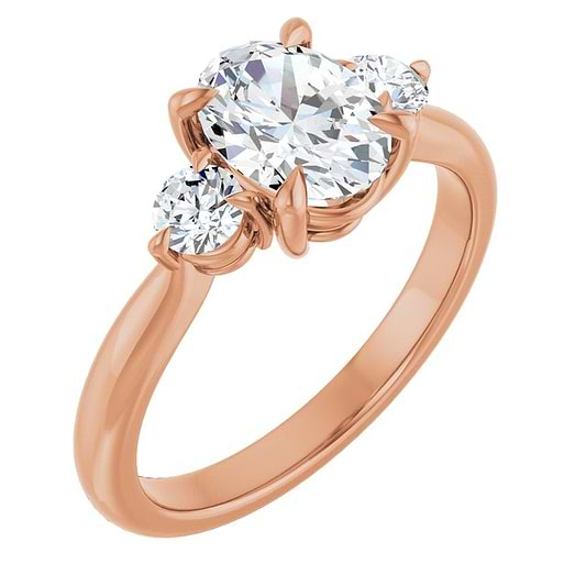 14K Rose Engagement Ring Mounting