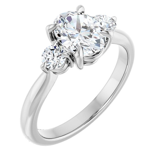 14K White Engagement Ring Mounting