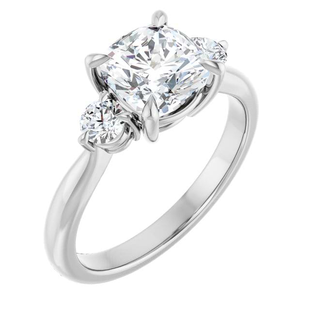 14K White Engagement Ring Mounting