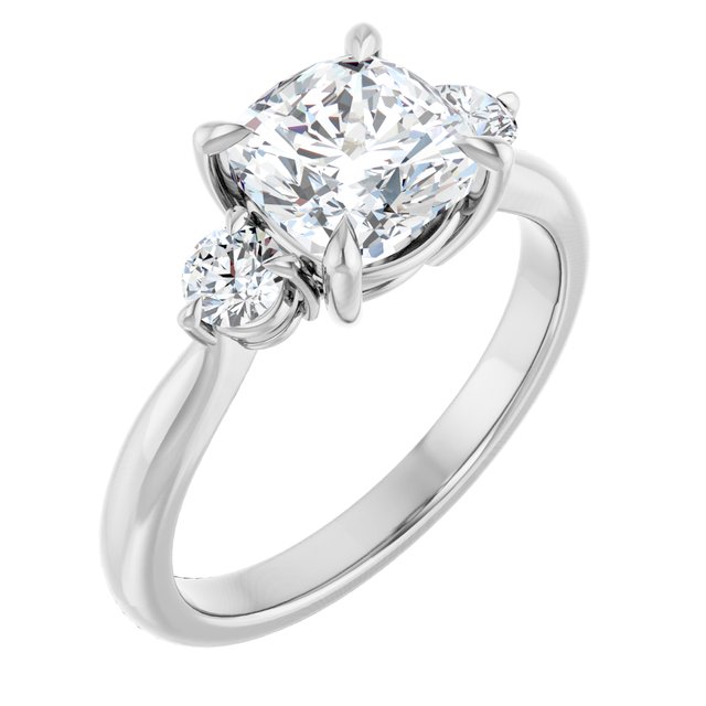 14K White Engagement Ring Mounting