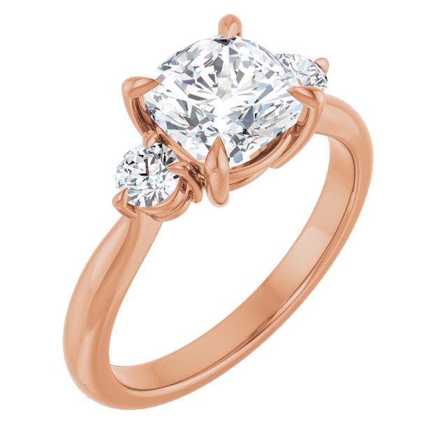 14K Rose Engagement Ring Mounting