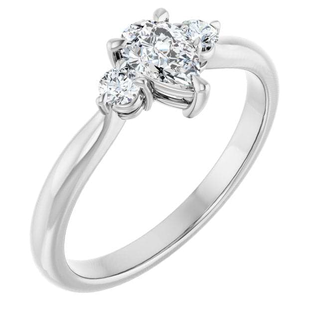 18K White Engagement Ring Mounting