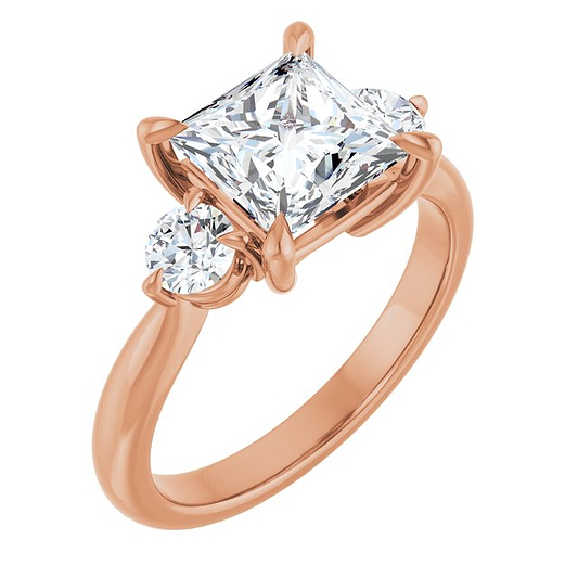 14K Rose Engagement Ring Mounting