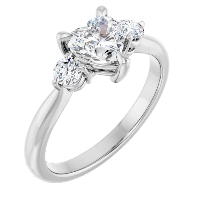 14K White Engagement Ring Mounting