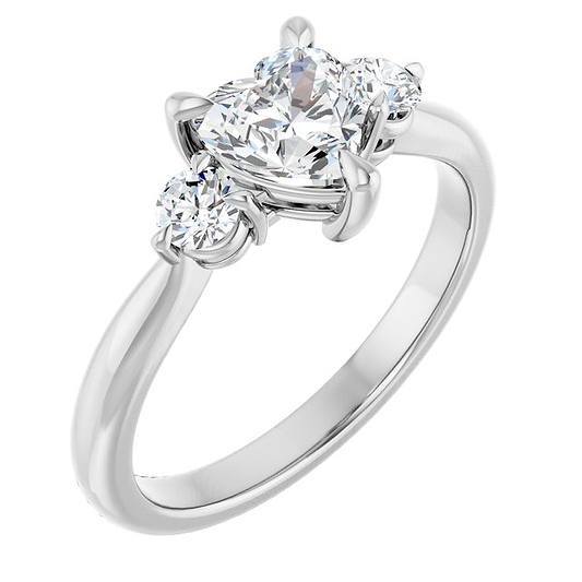 14K White Engagement Ring Mounting