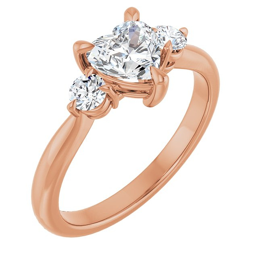 14K Rose Engagement Ring Mounting