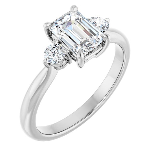 18K White Engagement Ring Mounting