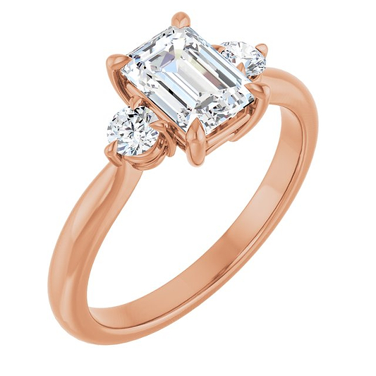 14K Rose Engagement Ring Mounting