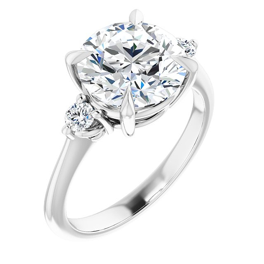 14K White Engagement Ring Mounting