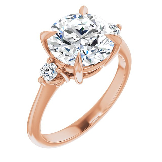 14K Rose Engagement Ring Mounting