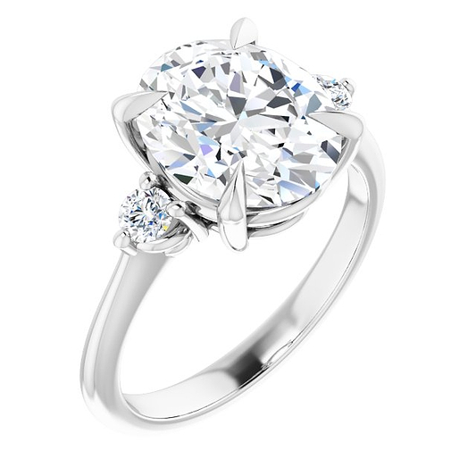 14K White Engagement Ring Mounting