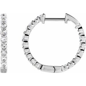 Lab-Grown Diamond Inside-Outside Hinged Hoop Earrings