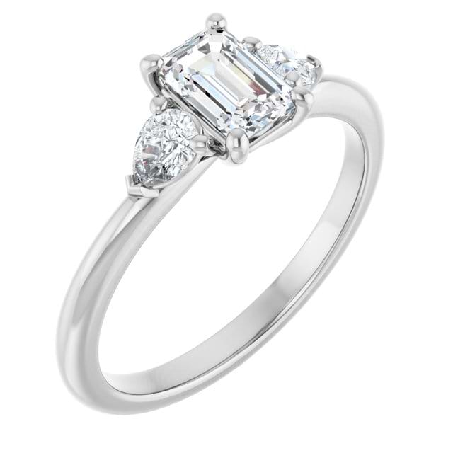 14K White Engagement Ring Mounting