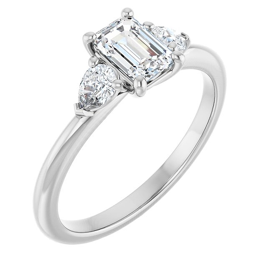 14K White Engagement Ring Mounting