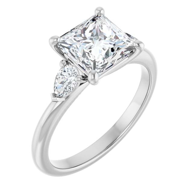 14K White Engagement Ring Mounting