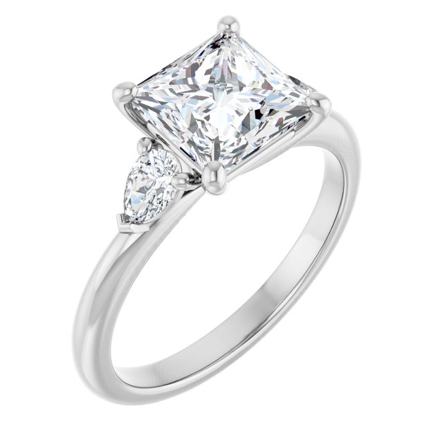 18K White Engagement Ring Mounting