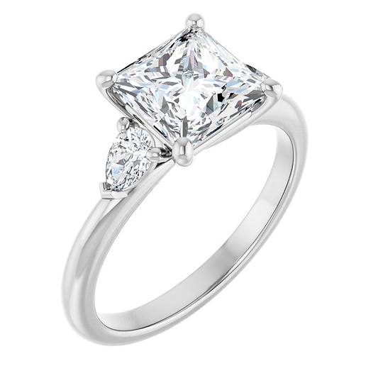 18K White Engagement Ring Mounting