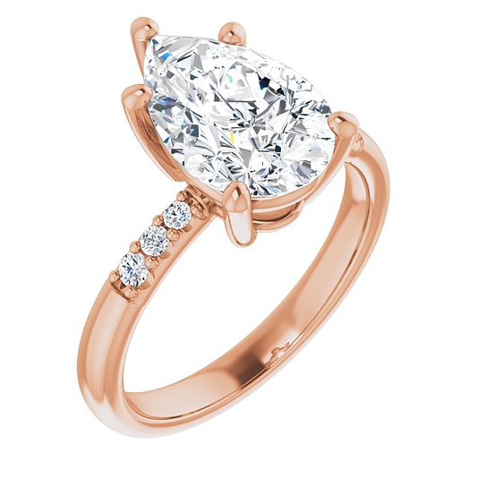 14K Rose Engagement Ring Mounting