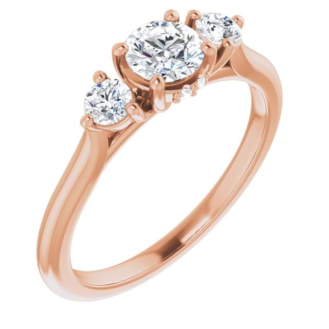 14K Rose Engagement Ring Mounting