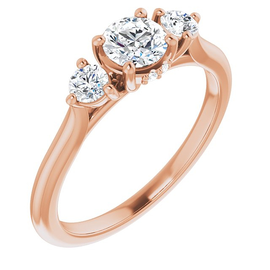 14K Rose Engagement Ring Mounting