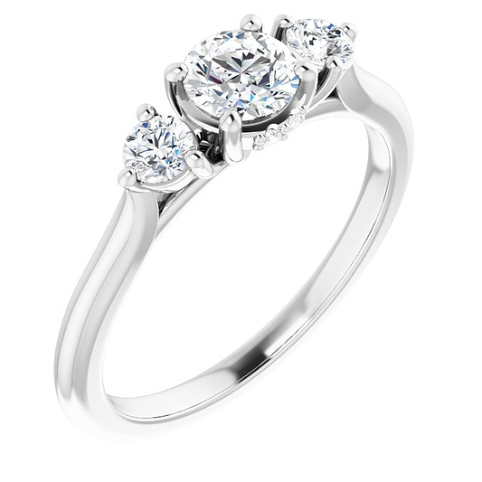 18K White Engagement Ring Mounting