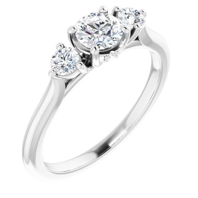 14K White Engagement Ring Mounting
